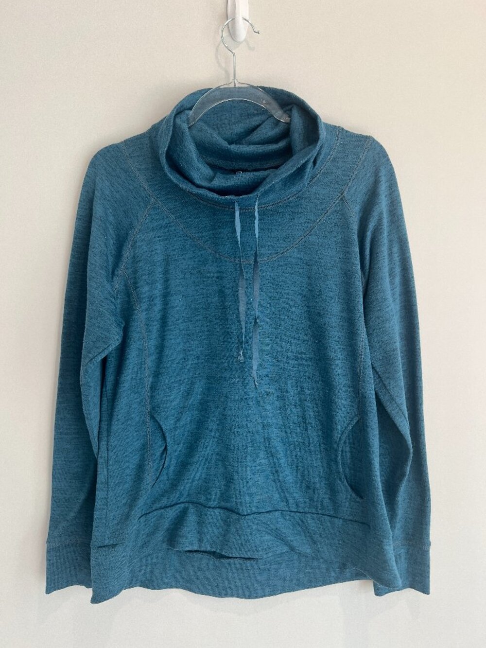 KÜHL Lea Cowl Neck Pullover Hoodie Teal Blue Heather Size Large